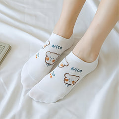 10 Pairs Cute Cartoon Boat Socks Pack Women's Stockings
