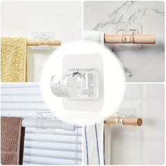 2pcs Clear Adhesive Hanging Rod Clip for Curtains and More