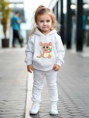 Baby Mouse Print 2pcs Girls Outfits Hoodies Jogger Pants Set