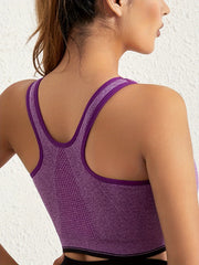 Front Zip Sports Bra High Stretch Yoga Fitness Women's Activewear