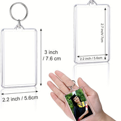 10 PCS Acrylic Photo Frame Keychain Holder DIY Craft