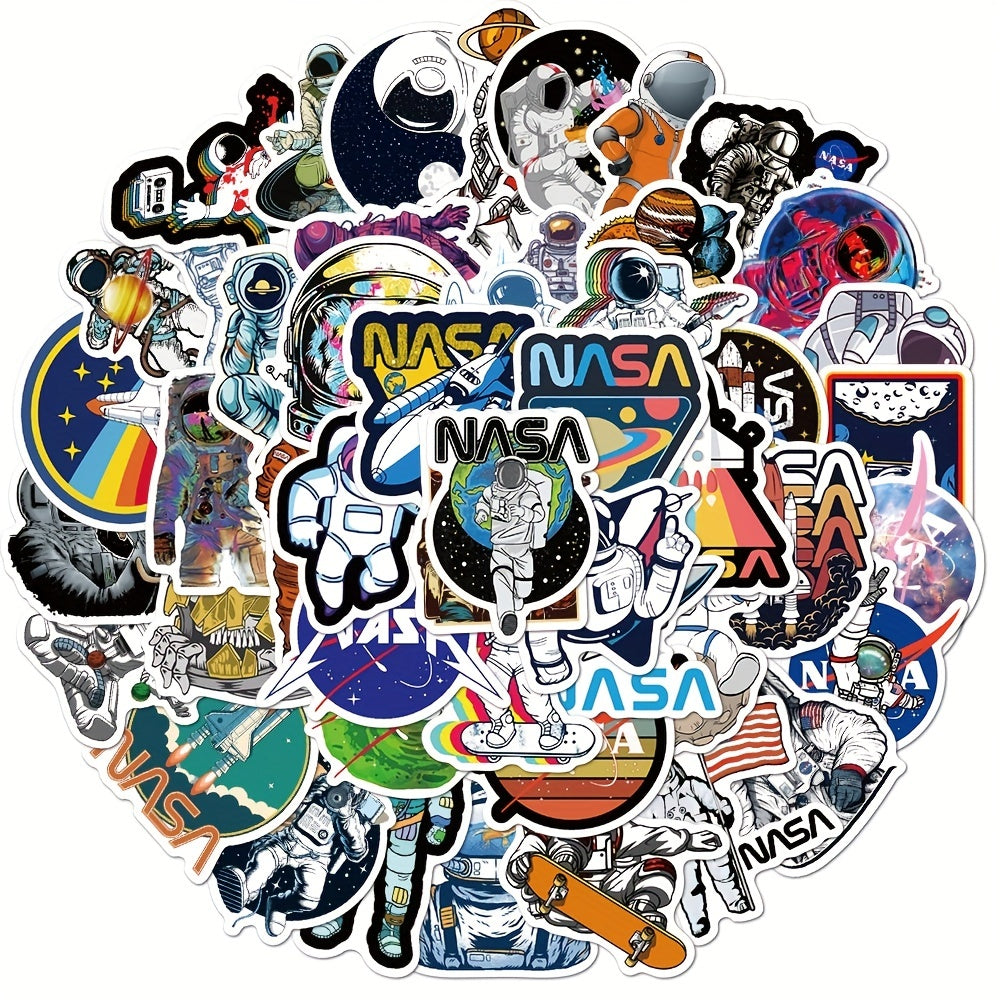 50pcs Space Astronaut Waterproof Vinyl Sticker for Teens