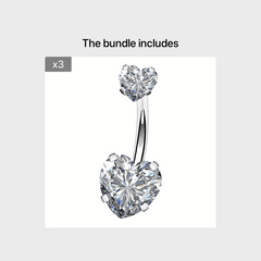 Colorful Zircon Belly Button Ring Stainless Steel Piercing Jewelry