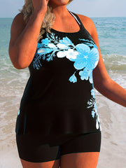 Floral Print Tank Top & Shorts Swimsuit Set