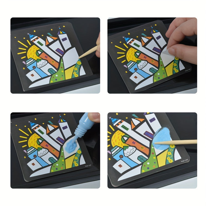 Kids Sand Painting Set DIY Colored Sand Toys Kindergarten Puzzle
