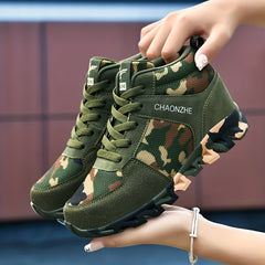 Women's Camo Print High Top Running Shoes Lace Up Sneakers