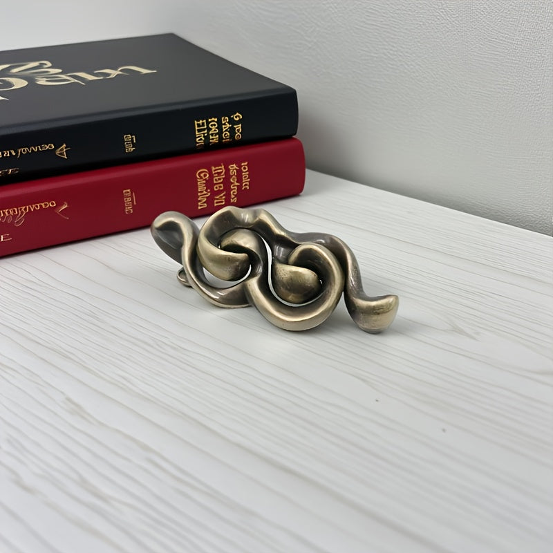 Adult Bronze Metal Puzzle Toy - Portable Brain Teaser Game