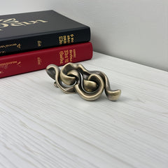 Adult Bronze Metal Puzzle Toy - Portable Brain Teaser Game