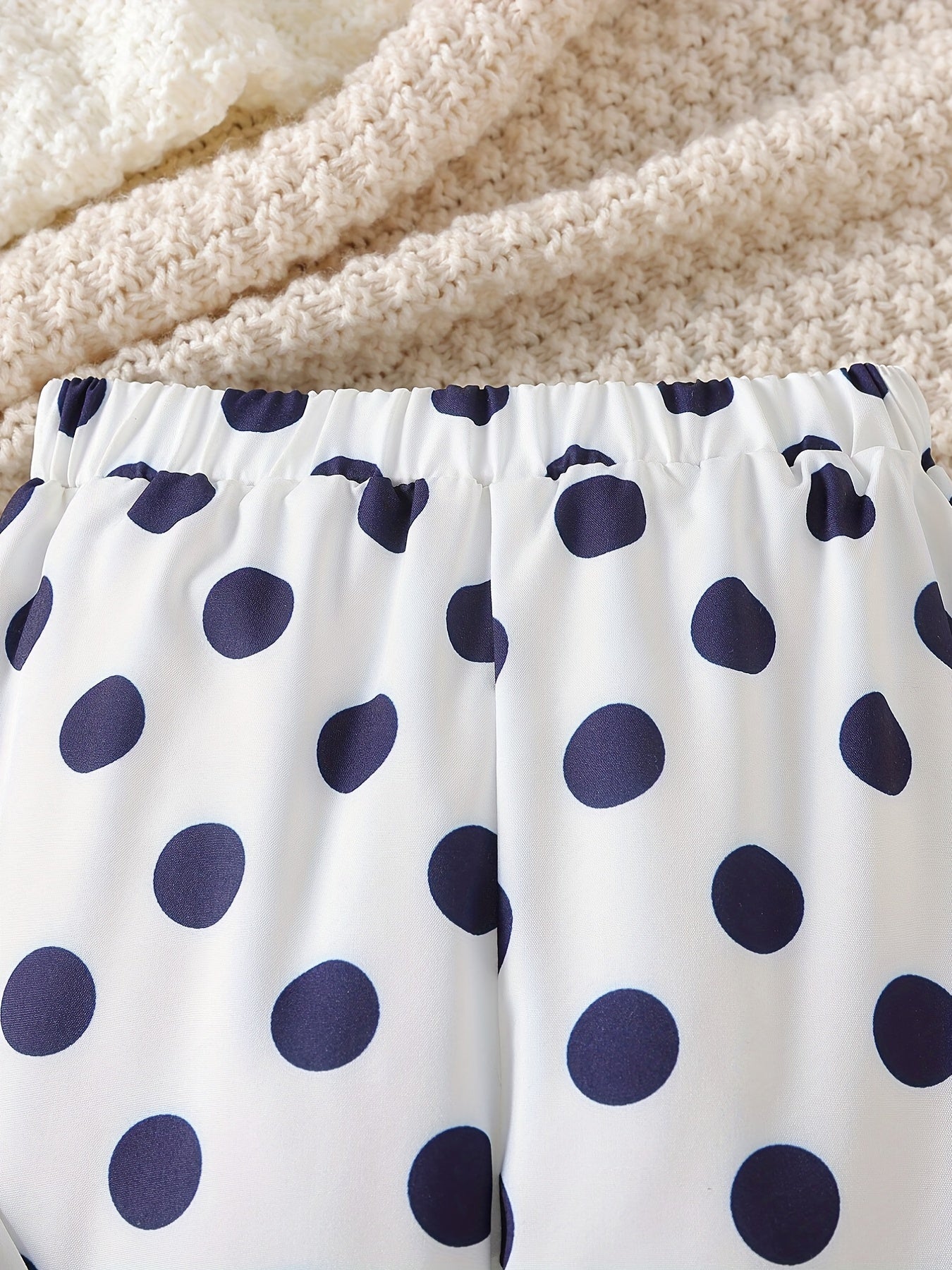 Baby Girls Polka Dot Trousers 2pcs Set Anti-mosquito Pants