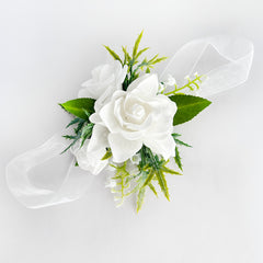 Romantic Orange Faux Flower Wrist Corsage Set
