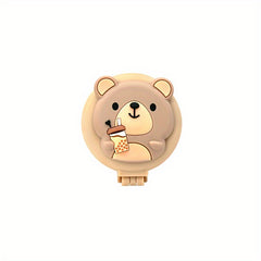 Portable Bear Decor Hairbrush Mirror Kit Airbag Massage Comb