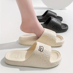 Bear Print Slippers Open Toe Anti Slip Bathroom Shoes