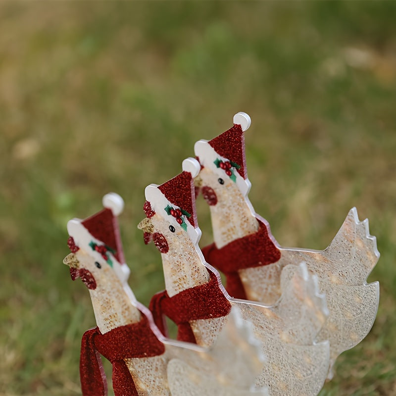 Light Up Chicken With Scarf Holiday Decoration Glowing Chicken