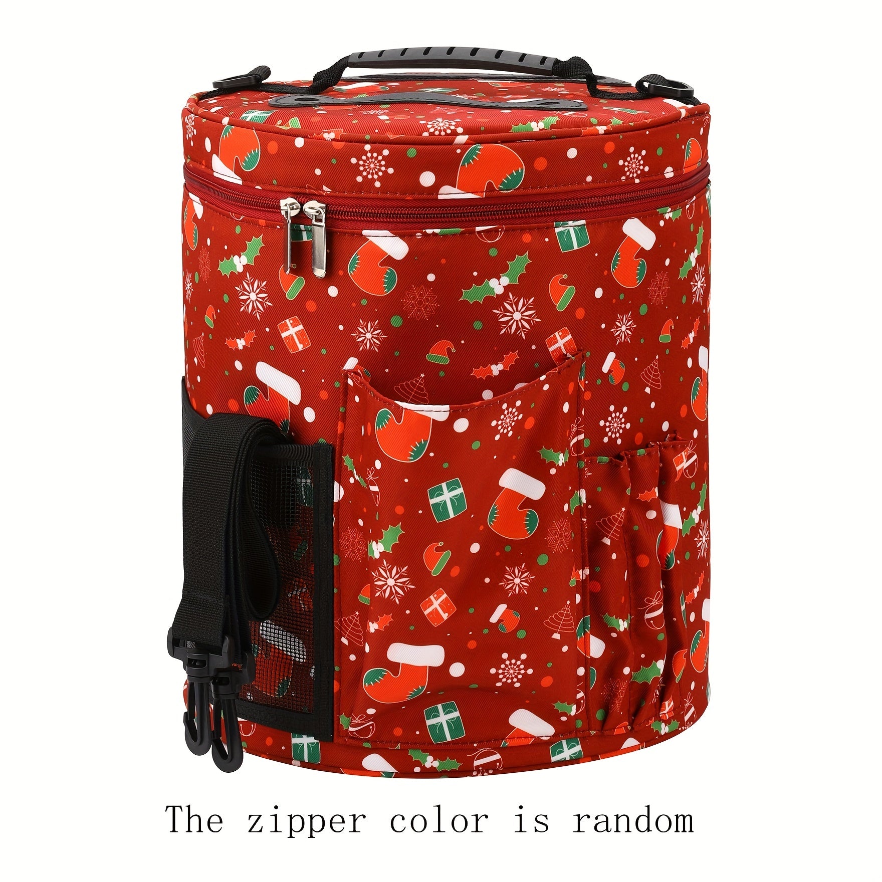 Christmas Theme Yarn Bag Knitting Storage Crochet Cylinder Portable