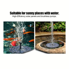 6 Nozzle Solar Pond Fountain 3 5W + Water Pump Kit for Ponds Pools Gardens