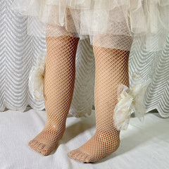 2 Pairs Girls Kids Fishnet Stockings Breathable Comfy Pantyhose
