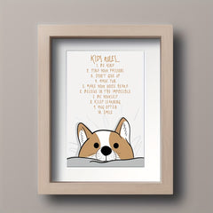 Love & Motivation Kids Rules Poster - Cartoon Style Room Decor A5