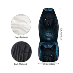 1pc Strange Eyed Wolf Print Car Seat Cover