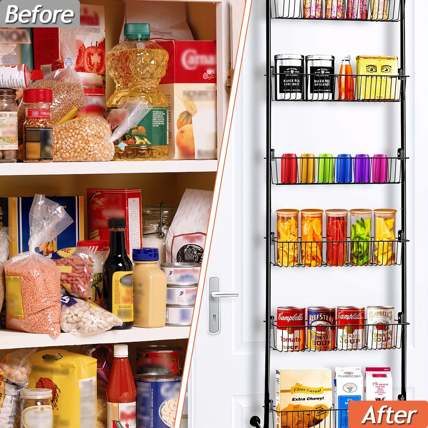 6 Tier Over The Door Pantry Organizer Spice Rack