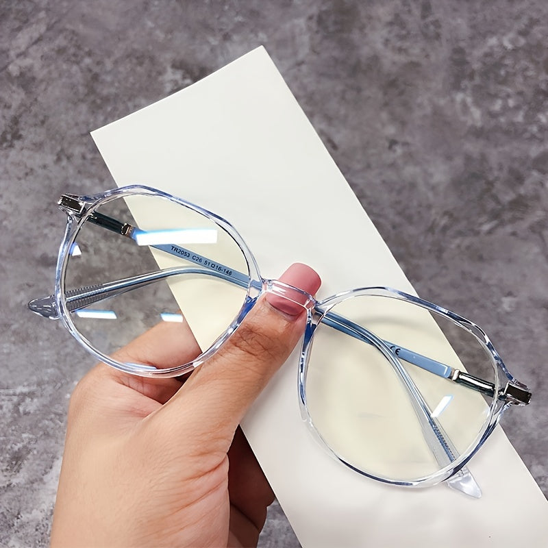 Round Vintage Light Blocking Glasses Golden Metal Frames