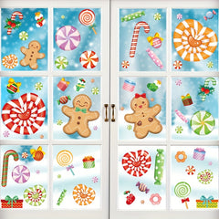 Christmas Glass Stickers Candy Man Candy Stick Static Stickers