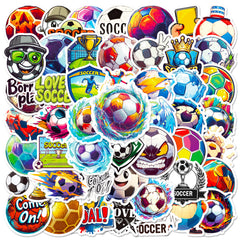 50pcs Vintage Soccer Ball Stickers for DIY Laptop Skateb