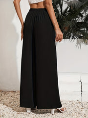 Casual Drawstring Wide Leg Palazzo Pants