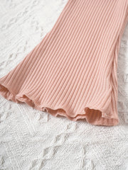 Baby Flared Pants Girls Ruffle Trim Trousers 2pcs Set