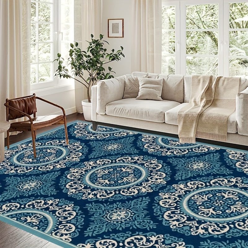 Soft Fluffy Plush Area Rug Vintage Floral Indoor Shaggy Rug