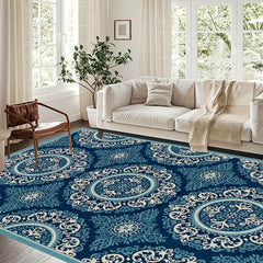 Soft Fluffy Plush Area Rug Vintage Floral Indoor Shaggy Rug