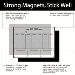 Magnetic Weekly Dry Erase Board Calendar Whiteboard
