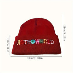 Colorful Letter Knitted Hat Winter Warm Ear Protection