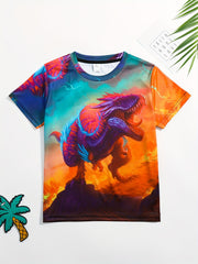 Boys' Dino Graphic T-Shirt for Summer Fun
