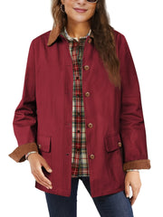 Button Front Jacket Collar Outerwear Spring Fall Women's Clothing