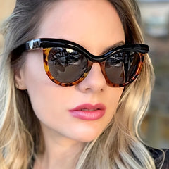 Vintage Cat Eye Sunglasses Big Frame Leopard Sunshade Eyeglasses