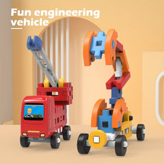 28pc Excavator Building Blocks Set for Kids, Durable ABS Material