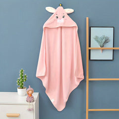 Cartoon Embroidery Baby Hooded Bath Towel Blanket Soft Absorbent
