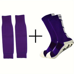 Men's Breathable Fitness Football Leg Cover Anti Slip Socks Shin Guards