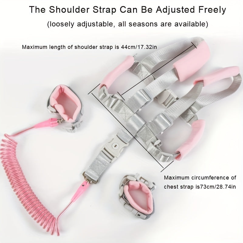 2-In-1 Pink Toddler Leash & Wrist Link - 2.5m Length
