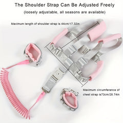 2-In-1 Pink Toddler Leash & Wrist Link - 2.5m Length