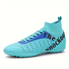 Boy's High Top TF Soccer Cleats Anti skid Breathable Football Bo