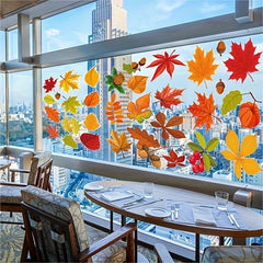 64PCS Double Sided Fall Window Clings for Glass Windows