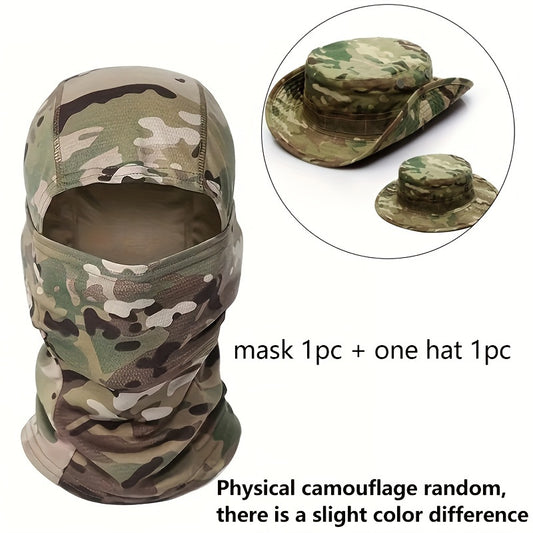 Camouflage Balaclava Cap & Mask Set Outdoor Sports UV Protection