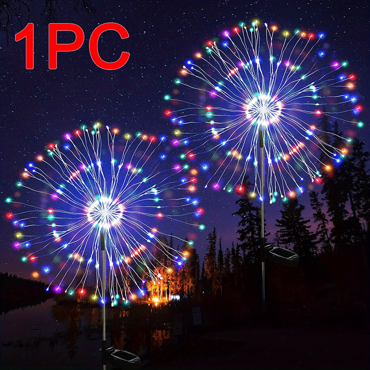 Solar Fireworks Lights 8 Modes Outdoor Waterproof 200 LEDs