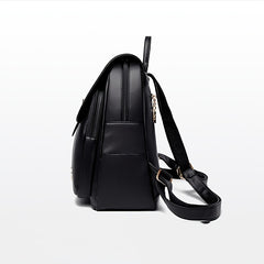 Faux Leather Buckle Flap Backpack for Women