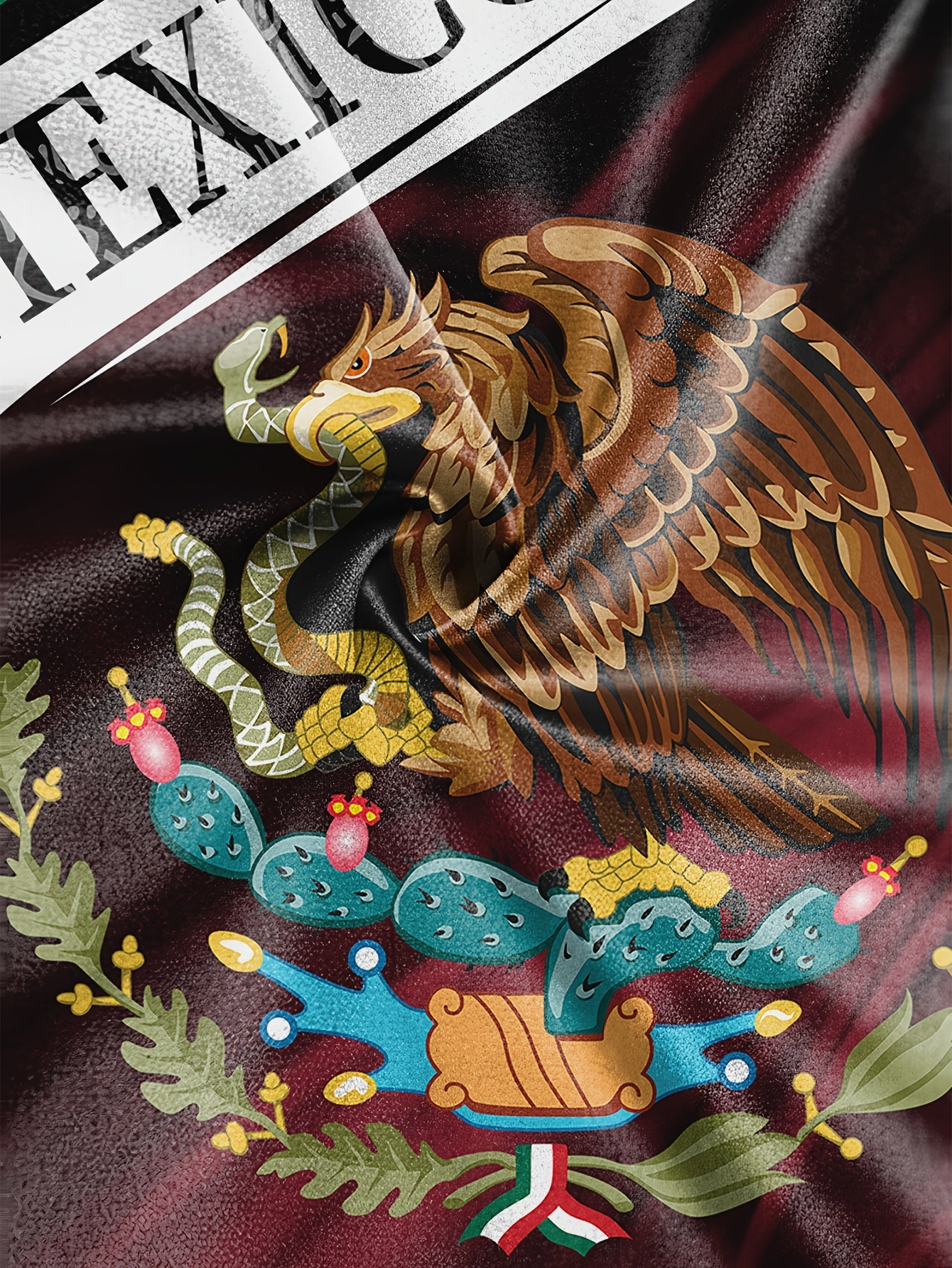 Eagle Holding Snake 'Mexico' Pattern Men's Tee - Summer Stylish T-shirt