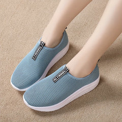Women's Slip-on Wedge Sneakers Mesh Outdoor Walking Shoes