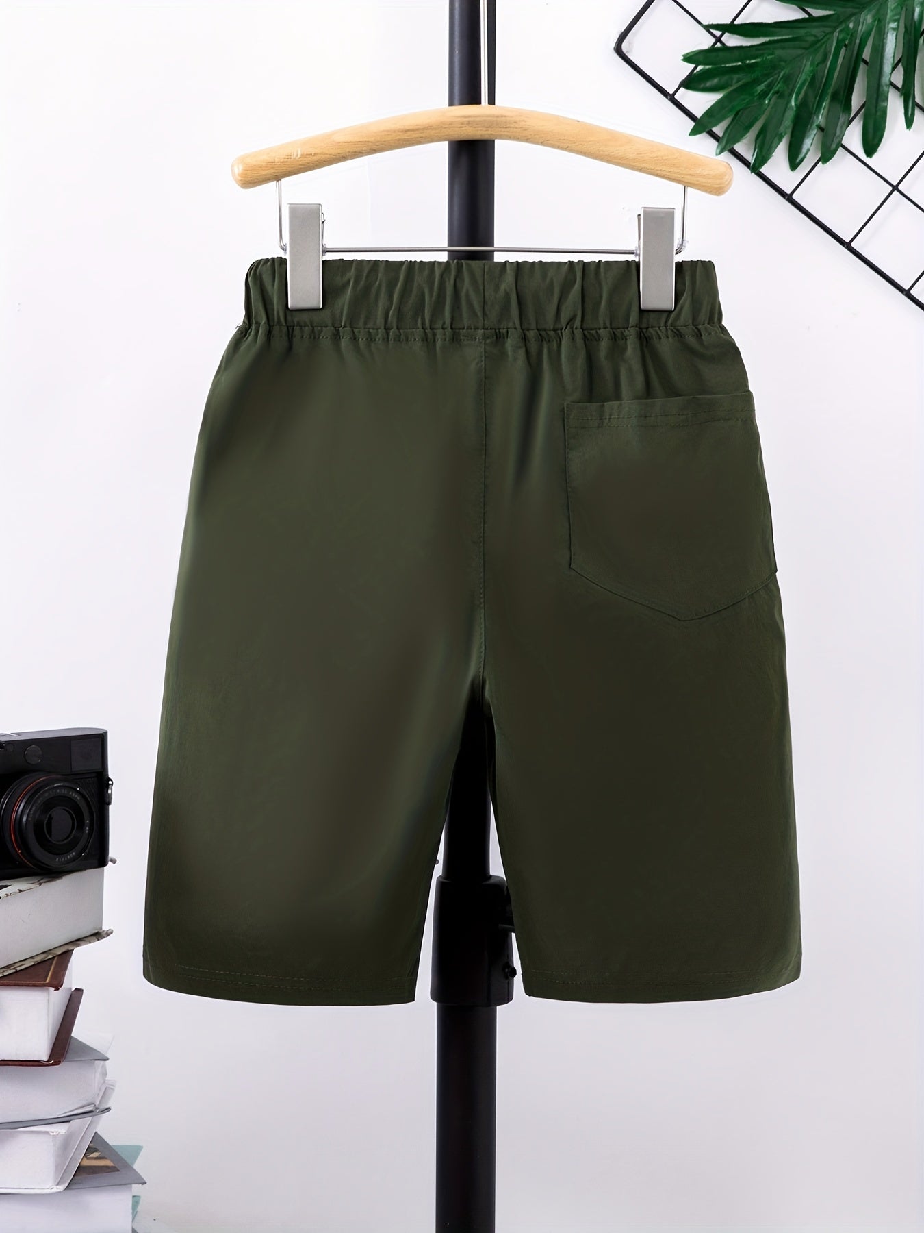 Boys Solid Shorts Elastic Waist Drawstring Quick-drying Casual Summer Outdoor