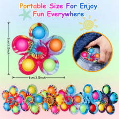 Colorful Tie Dye Fidget Spinner Toy Stress Relief Magic Popper Fun Party Favors