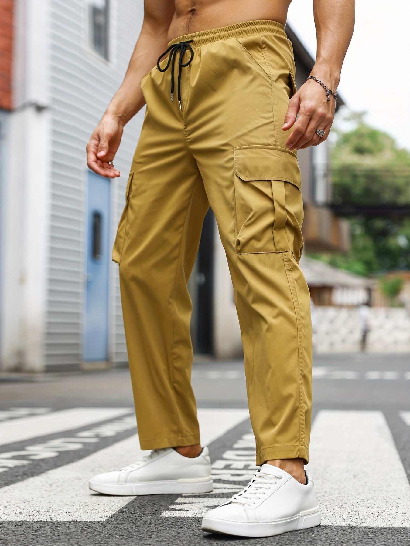 Men's Cargo Pants Straight Leg Outdoor Work Trousers